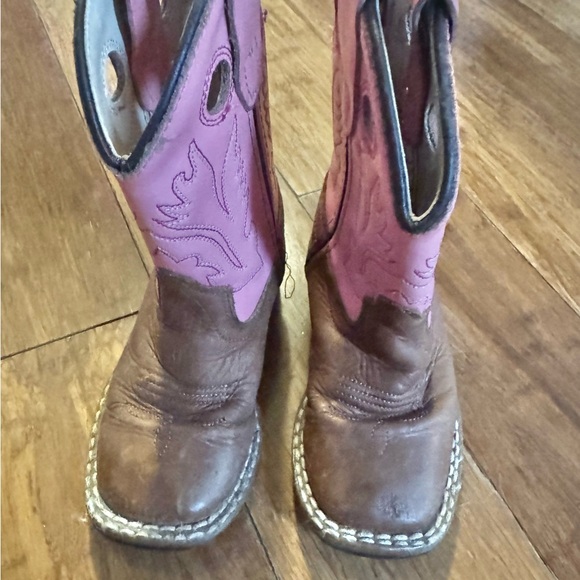 Pink and Brown Western Boots - Picture 2 of 4